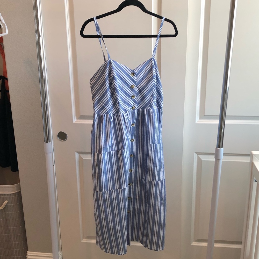 Pinkblush Maternity Blue Striped Cami Dress
